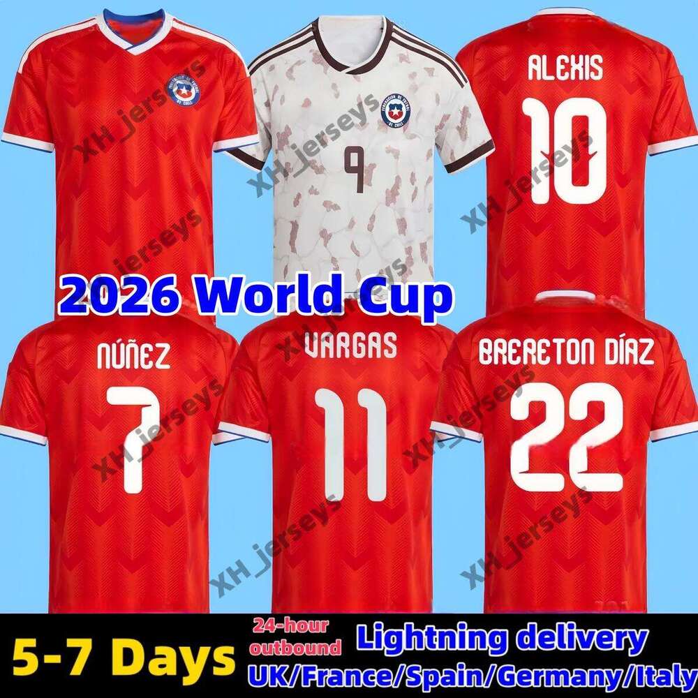 25 26 Chile National Team Mens Soccer Jersey ALEXIS GUERRERO DAVILA CEPEDA ALTAMIRANO NUNEZ Home Football Shirts Uniforms