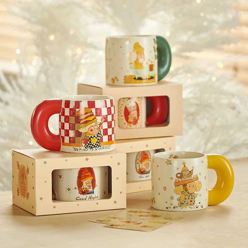 Ceramic Coffee Cups Christmas Party Home Office Drinkware 550ml Large Capacity Afternoon Tea Mugs With Big Handgrip Cartoon Cup M251206 - view 3