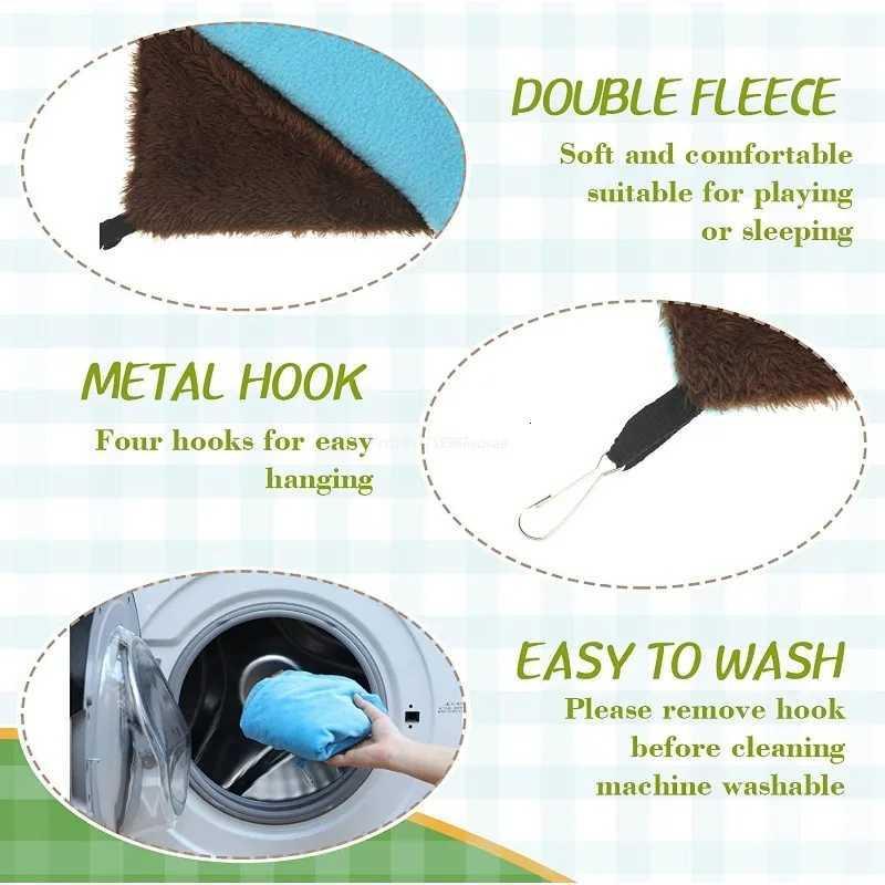 Pet Double-layer Plush Hammock Warm Hamster Hanging Beds Ferret Hanging Bed for Cat Rodents Hammock for Hamster Pets Supplies M251206