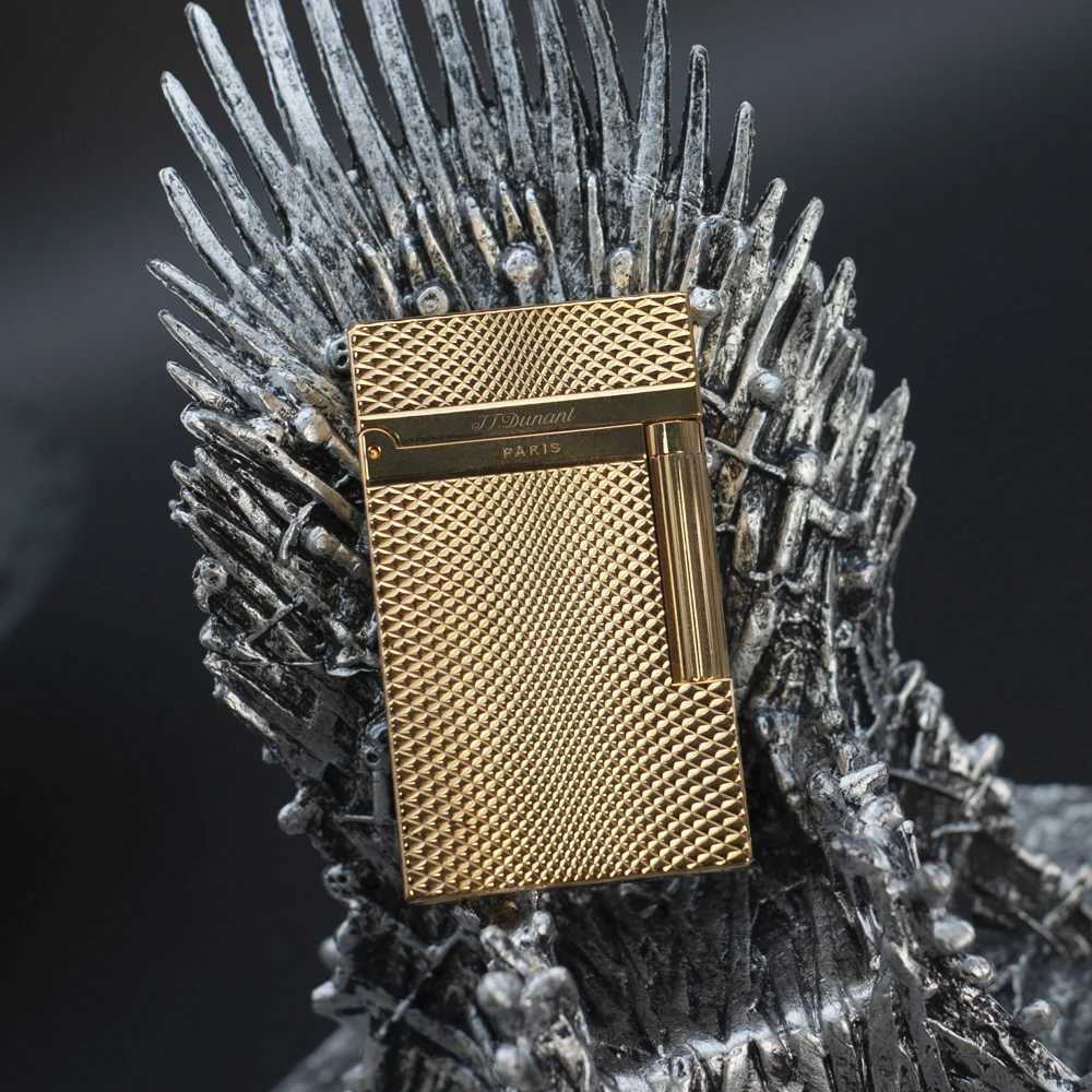 100 Brass Cigarette Lighter Space-time Distorted Grid Memorial Luxury Special Lighter For Men Birthday Gift Sofe Flame D Brand H251206