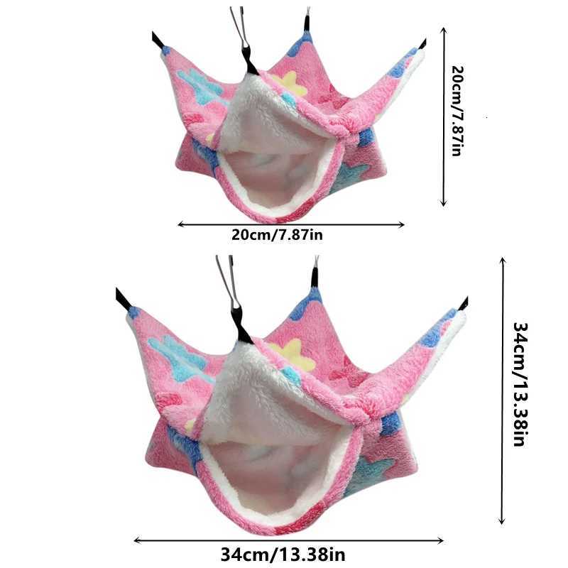 Double Layered Hamster Cage Sleeping Hammock Print Guinea Pig Clothes Bed Rodent Hammock Chinchilla Cage Little House M251206