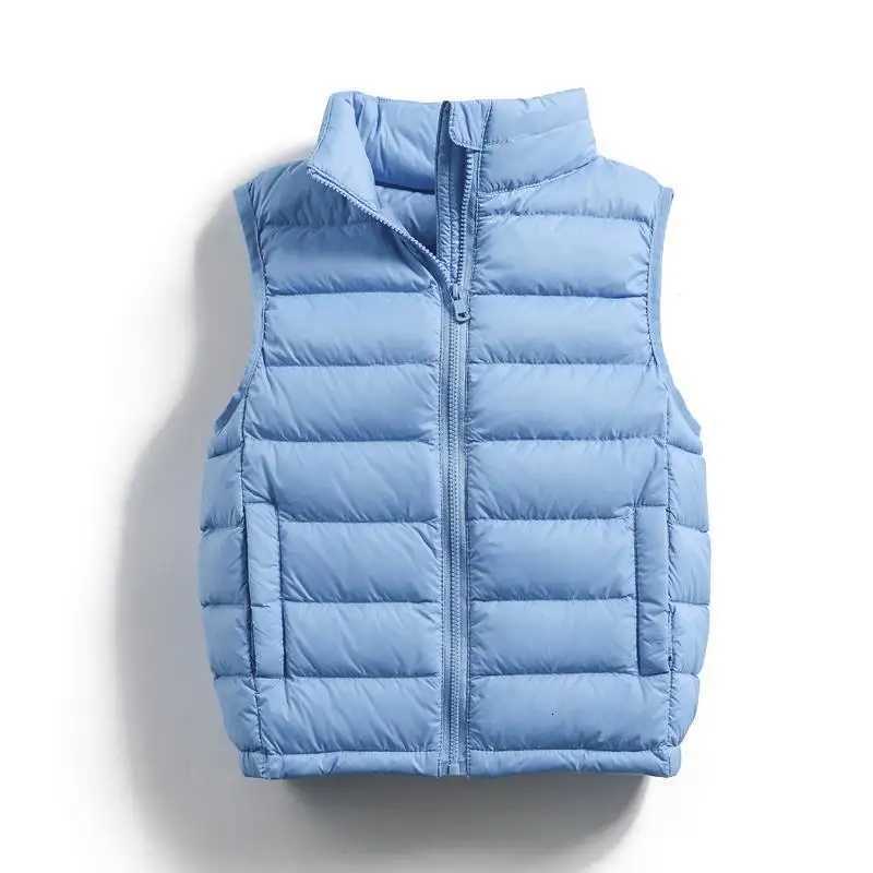 2-14 Years Children Ultra Light 90 White Duck Down Vests 2023 Fall Winter Baby Girls Thin Warm Waistcoats for Boys KidsW251206