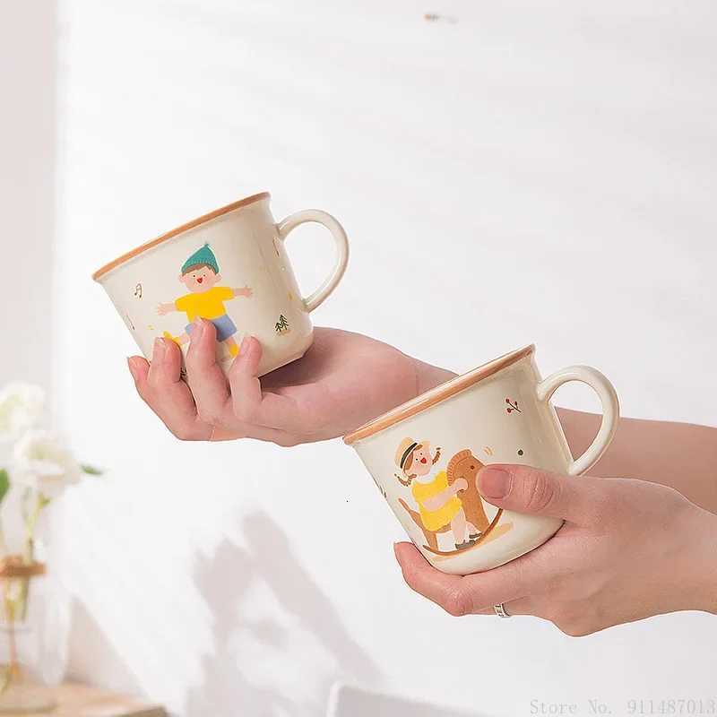 1pc Creative High Beauty Cartoon Ceramic Dad/Mom/Little Boy/Little Girl Cup Household Cute Gift Breakfast Milk Coffee Mug M251206 - view 3