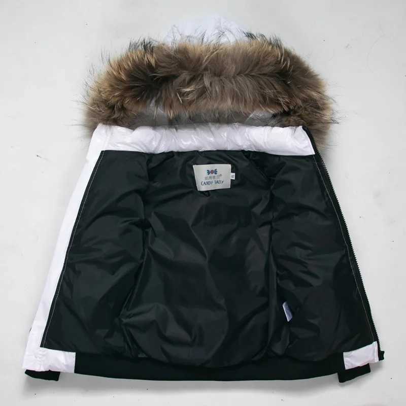 Fashion Boys and Girls Down Jackets Childrens Winter Clothes Natural Leather fur collar fabric Windproof and rainproof 2-10YW251206