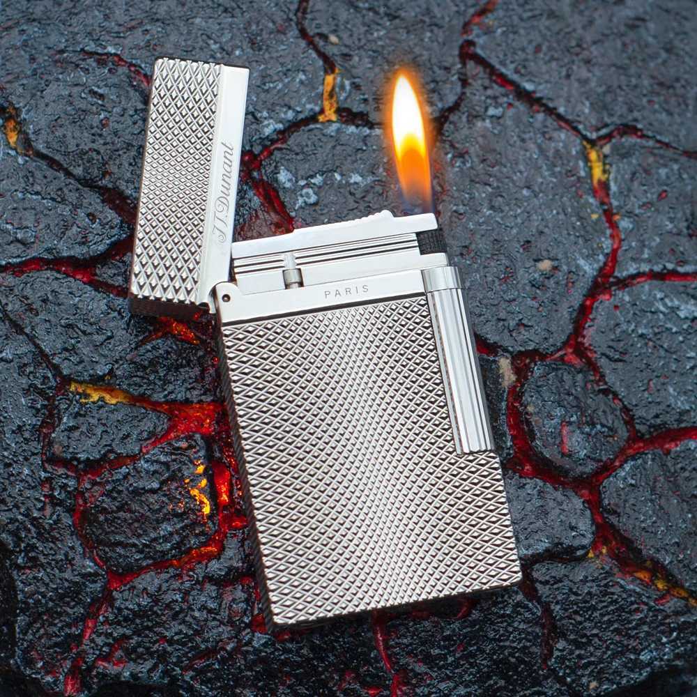 100 Brass Cigarette Lighter Space-time Distorted Grid Memorial Luxury Special Lighter For Men Birthday Gift Sofe Flame D Brand H251206