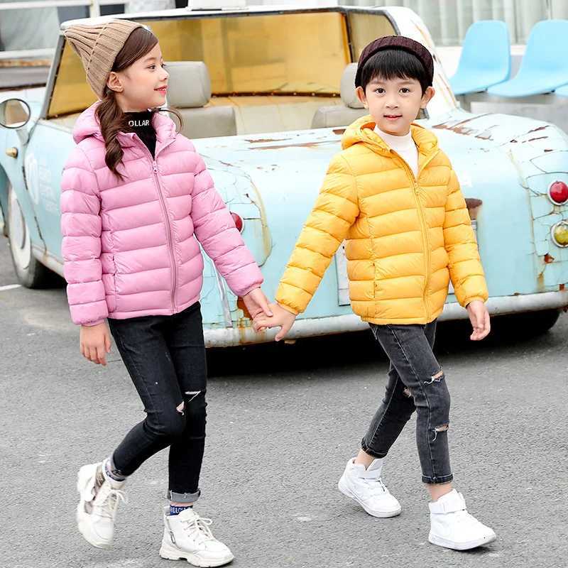 Autumn Winter Children 3-13 Years Old Cotton Padded Clothes for Boys Girls Cotton Padded Clothes Kids Hooded CoatsW251206