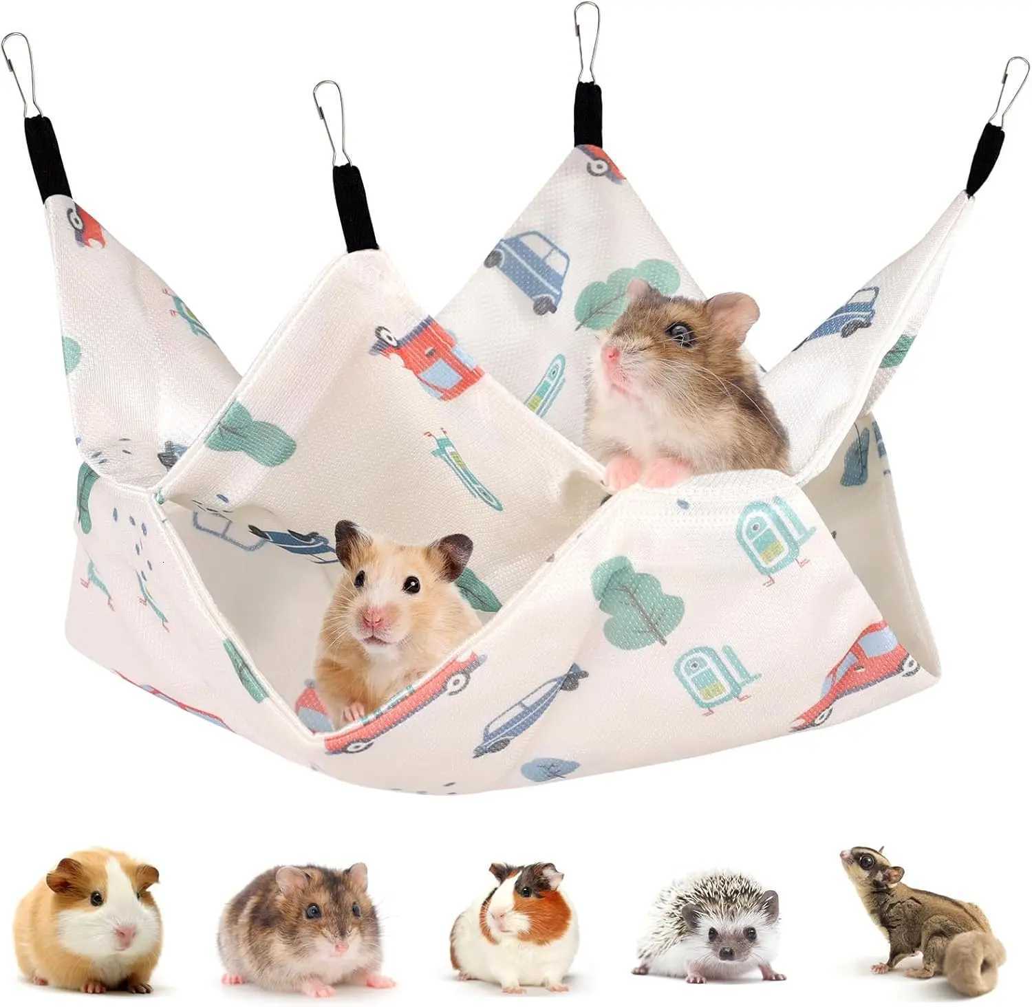 Ferret Rat Summer Hammock Double-Layer Guinea Pig Cooling Bed Sugar Glider Hamster Hanging Hammock Accessories for Small Animal M251206