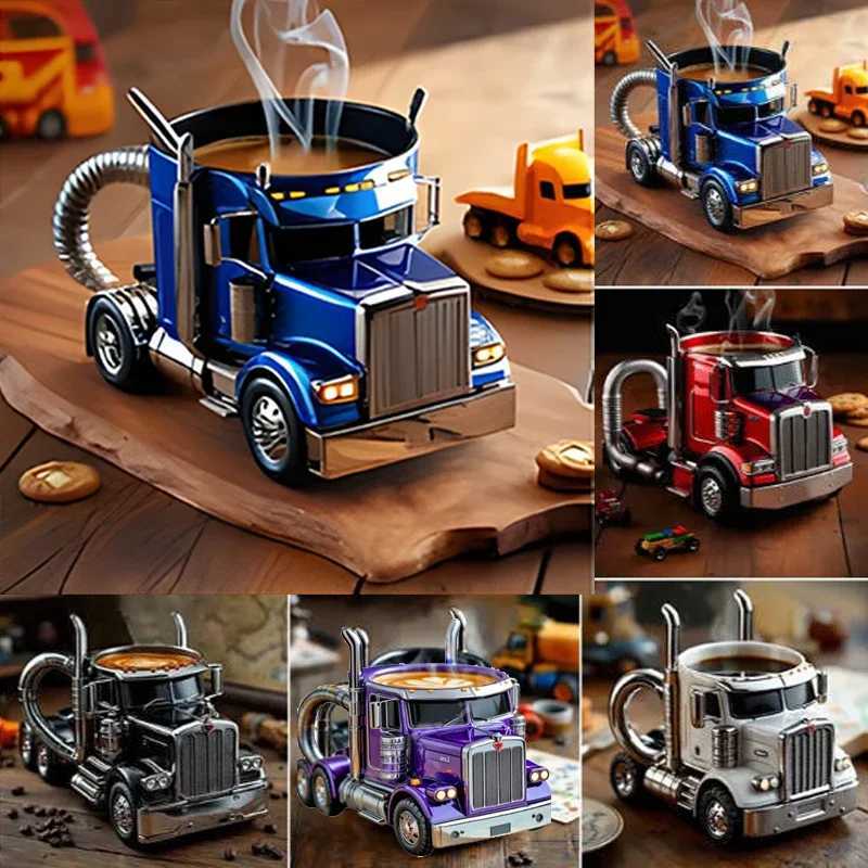 Durable Truck Coffee Mug Semi Truck Coffee Cup Handcrafted Semi-trailer Shaped Semi-Truck Coffee Mugs for Men Women M251206 - view 3