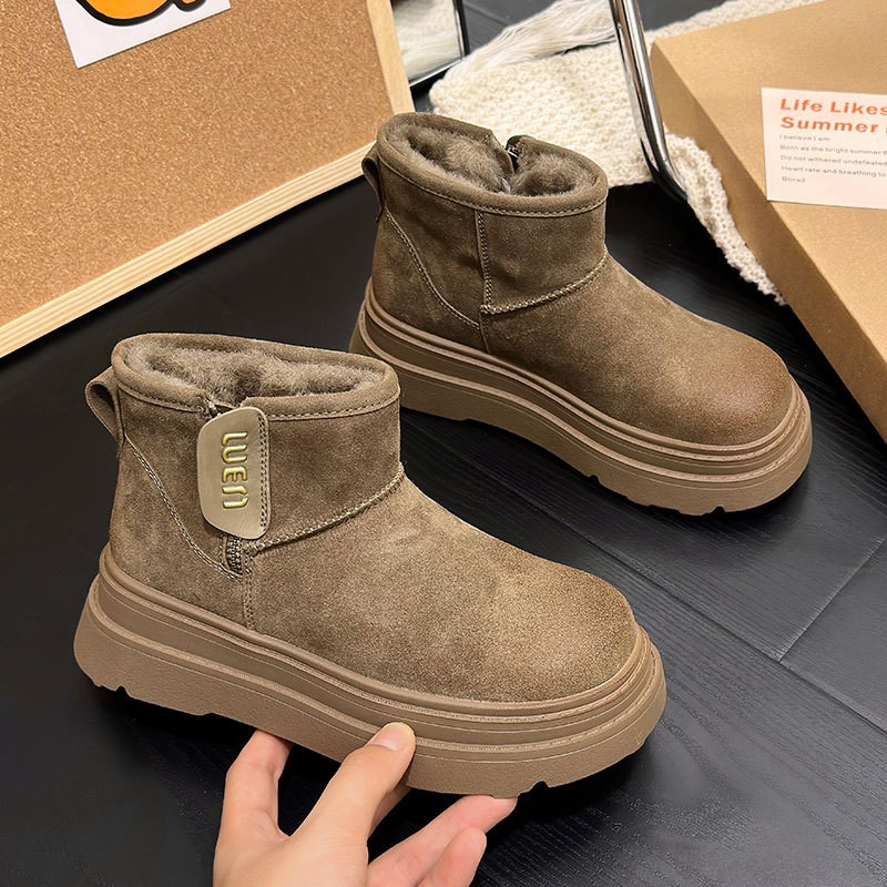 New Design shoes Snow boots Women's cotton shoes Winter fleece thickened warmth 2025 New Style bestsellers Retro ankle boots thick-soled cotton s