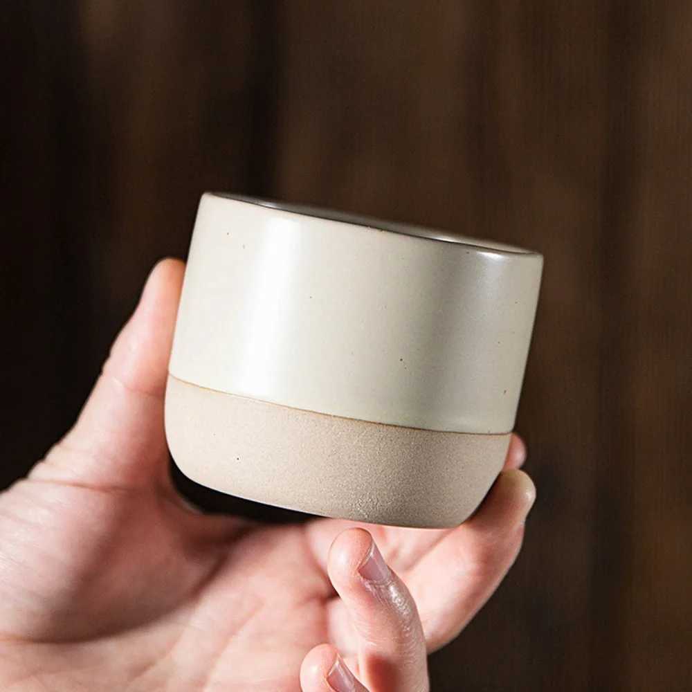 100/180/230ml Ceramic Coffee Cup Handmade Ceramic Round Japanese Tea Cup Easy To Clean BPA Free Suitable for Coffee Latte Tea M251206 - view 5