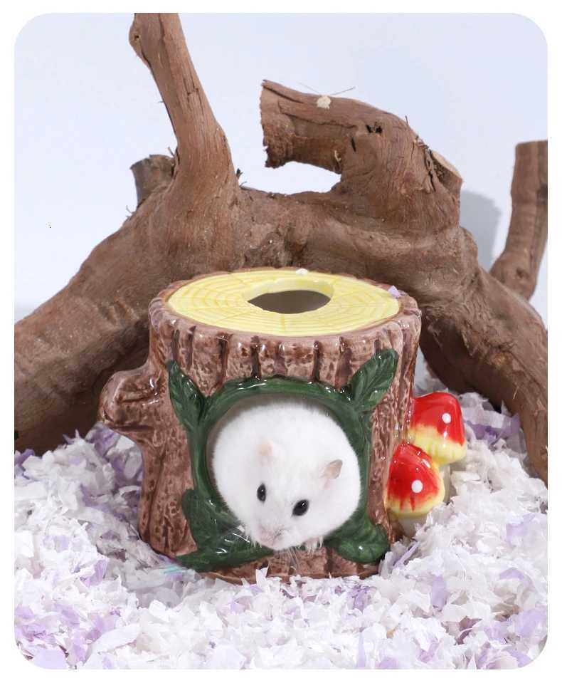 Pottery Hamster House Pet Bed Hideout Hut Hamster Gerbil Hamster House Guinea Pig Nest Sleeping Bed Ceramic House M251206