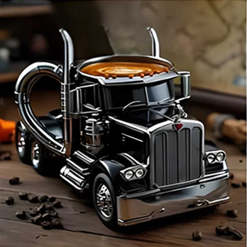 Durable Truck Coffee Mug Semi Truck Coffee Cup Handcrafted Semi-trailer Shaped Semi-Truck Coffee Mugs for Men Women M251206 - view 4