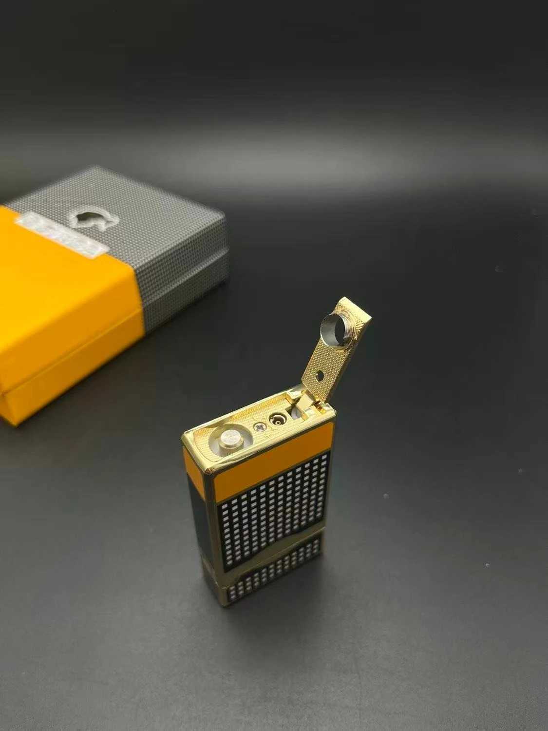 Single straight mti-functional lighter portable blue flame windproof lighter for cigars smoking accessories mens gift H251206