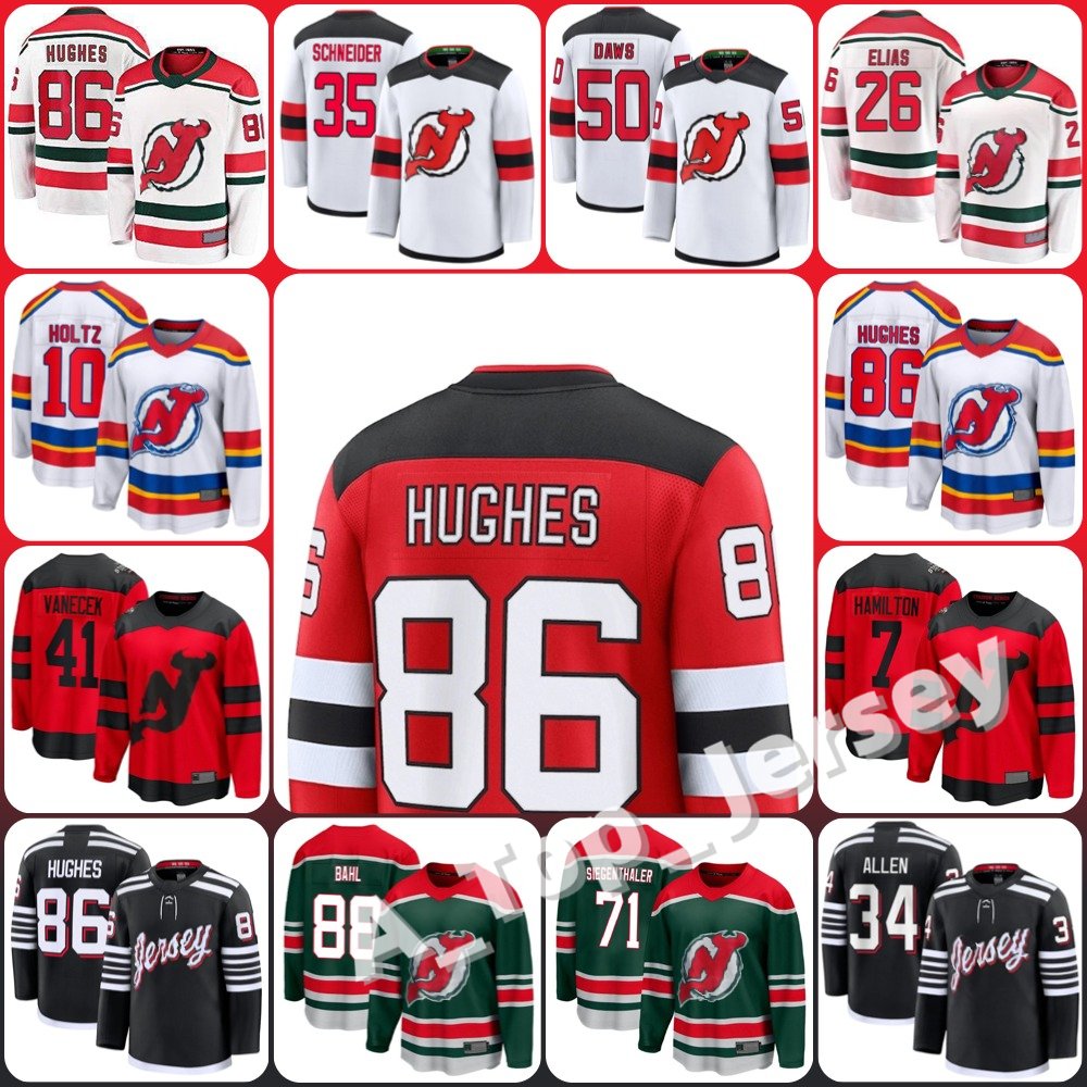 Custom Hockey Jerseys 86 Hughes Hischier Bratt Hughes Meier Hamilton Mercer Haula Tatar Dillon Palat Noesen Allen Pesce Lazar Markstrom Men Women Youth Jersey 6XL