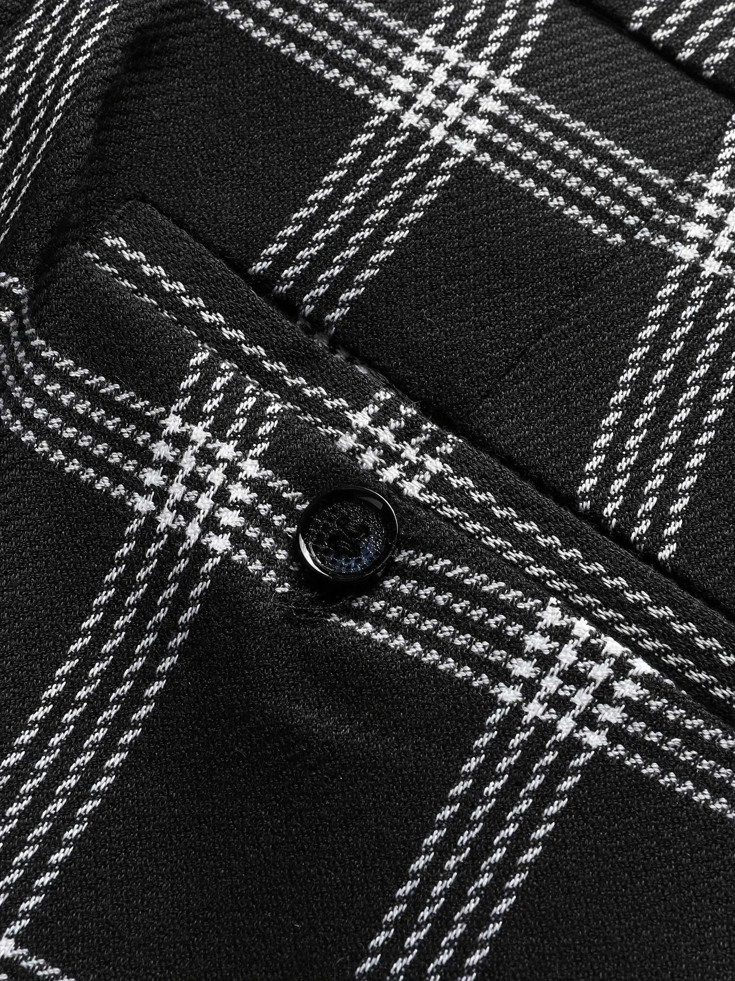 Mens Plaid Suit Two-Piece Set Four-Season Anti-Wrinkle No-Iron Business Casual Formal Wear Slim Two-Button Suit Trousers Suit M260313