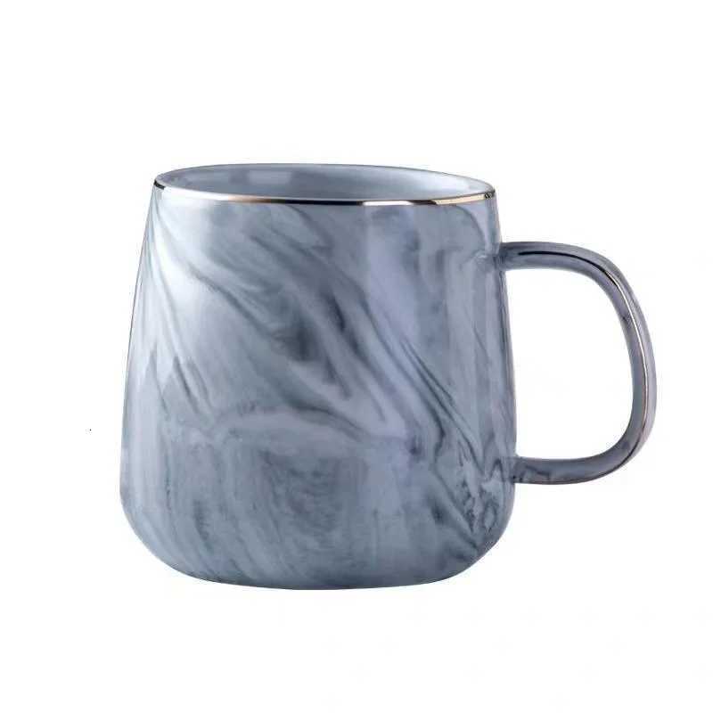 Nordic Ins Style Ceramic Mug Marbled Gold Rim Coffee Cup Oatmeal Breakfast Cup Valentines Day present Couple water cups M251206 - view 7