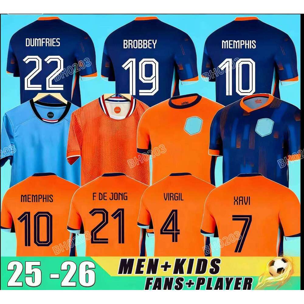 2025- 2026 Cup Soccer Jersey Euro Cup 25 Dutch National Team Football Shirt Men Kids Kit Full Set Home Away MEMPHIS XAVI GAKPO Netherlands European Holland Club 1988