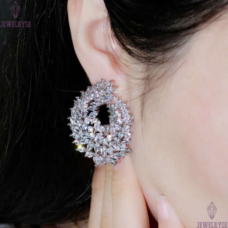 luxury stud designer earring for woman diamond AAA zirconia south american copper 18k gold korean pearl silver earrings womens wedding engagement jewe