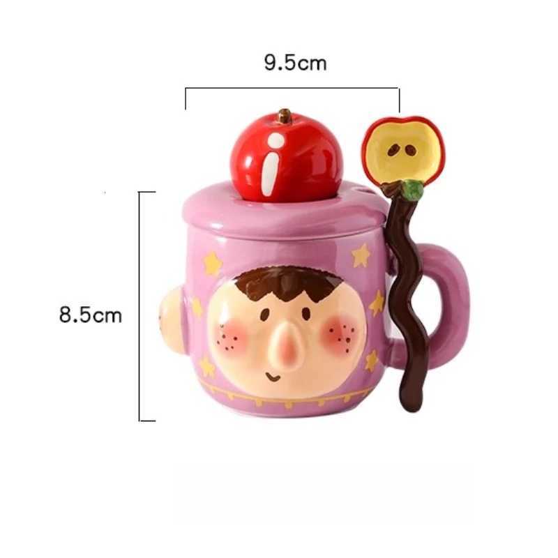 Kawaii Funny Coffee Cup Beauty Portable Latte Lids Espresso Coffee Cup Ceramic Travel Canecas De Porcelana Home Accessories M251206 - view 6