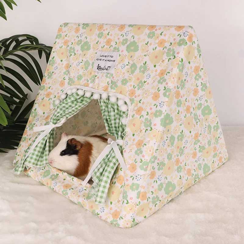 Rabbit Tent Pet Shelter Sleeping Rabbit Nest Small Pets Large Capacity Furniture Ins Small Floral Decorations Hamster Cage M251206
