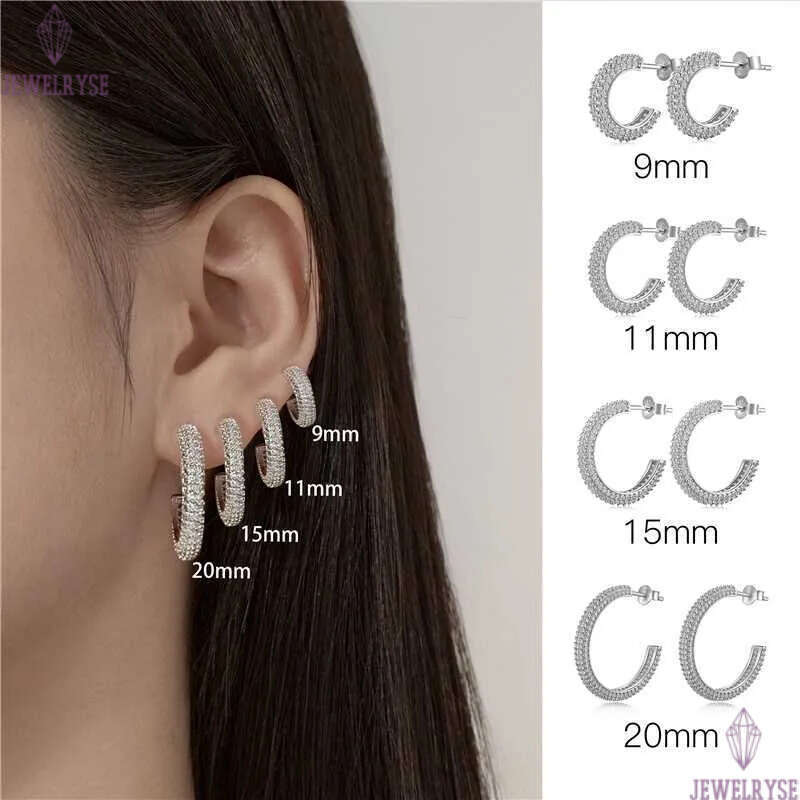 luxury 18k gold hoop earrings designer for women 9mm 11mm 15mm 20mm 925 sterling silver 5A zirconia diamond circle womens back stud earring jewelry wo
