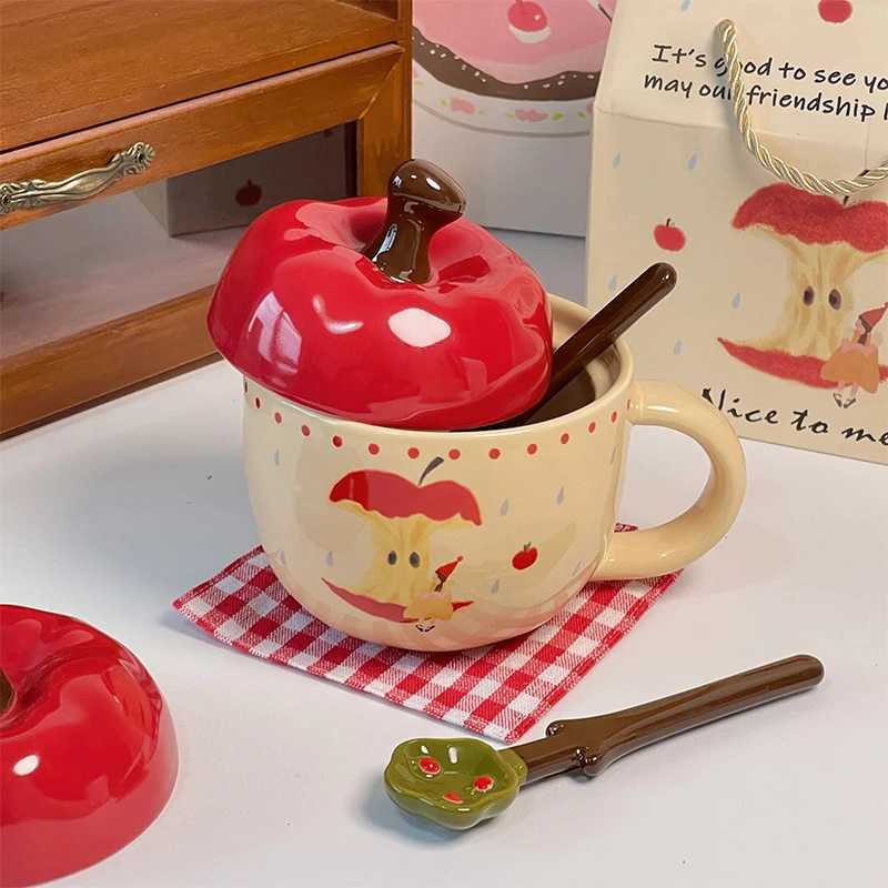 Mug ceramic underglaze color cartoon cute printing retro with lid large capacity gift box birthday gift desktop ornament Chinese M251206 - view 4