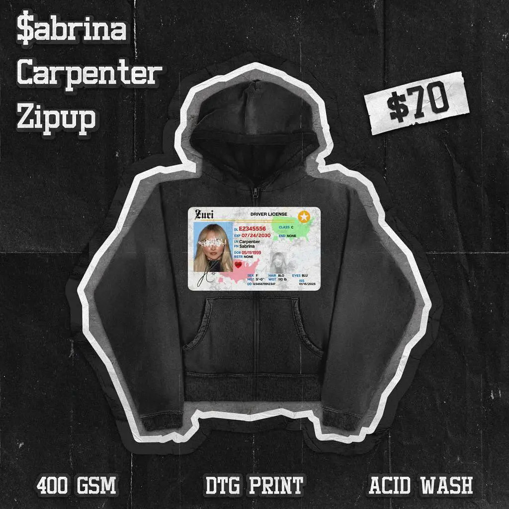 Mens Hoodie Black Zip Up Kangaroo Pocket Pullover Driver License Graphic Print Creative Graffiti Streetwear Loose Fit Sweatshirt 251202