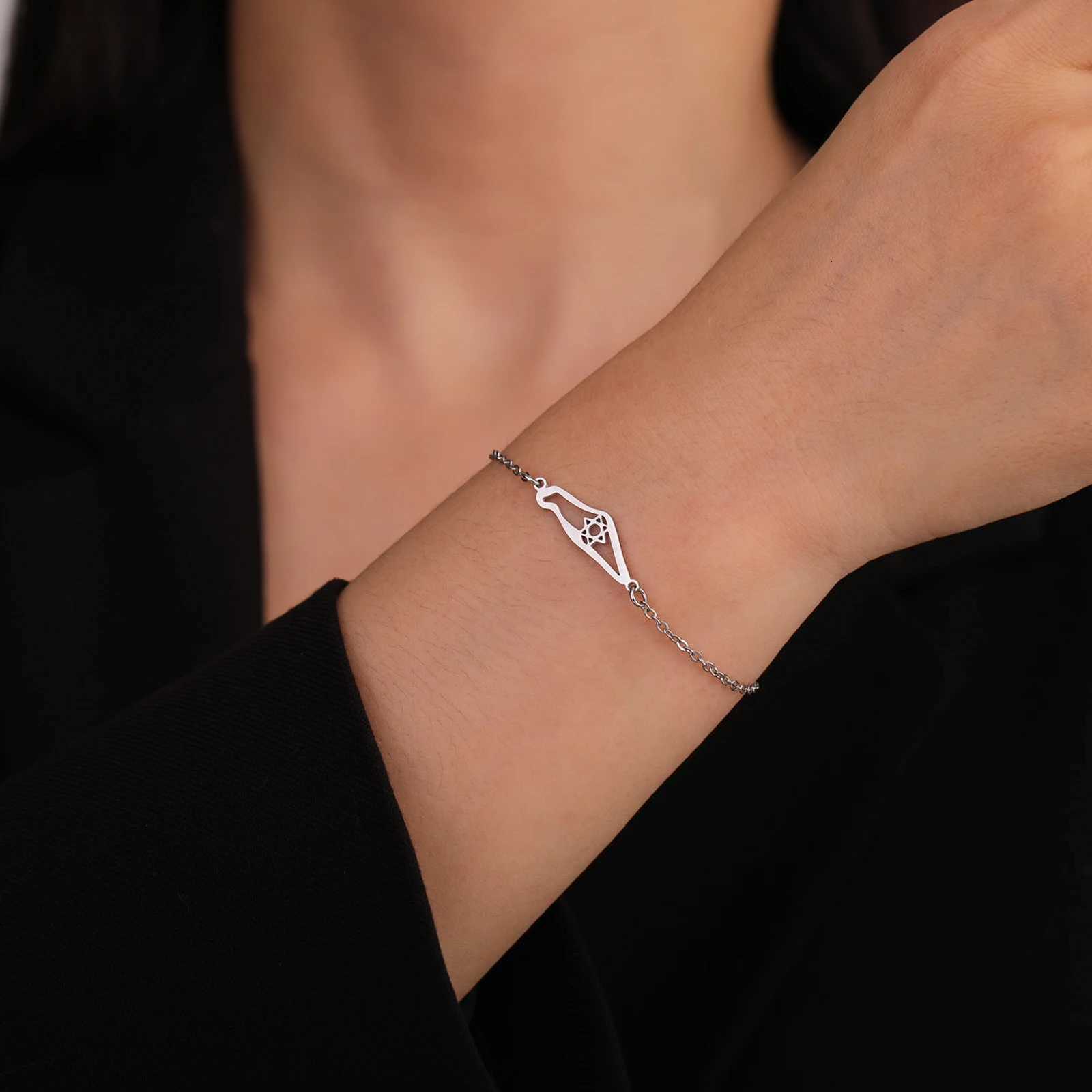 Skyrim Star of David Map Charm Bracelet Women Men Stainless Steel Adjustable Box Chain Bracelets Je Jewelry Gift Wholesale W251206