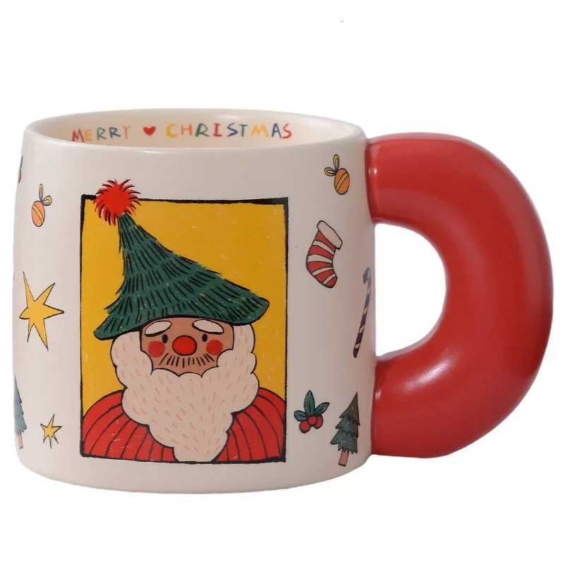 620ml Santa Claus Cup Cartoon Ceramic Coffee Cup Large Capacity Couple Water Mug Home Breakfast Oat Milk Mug Christmas Gift New M251206 - view 7