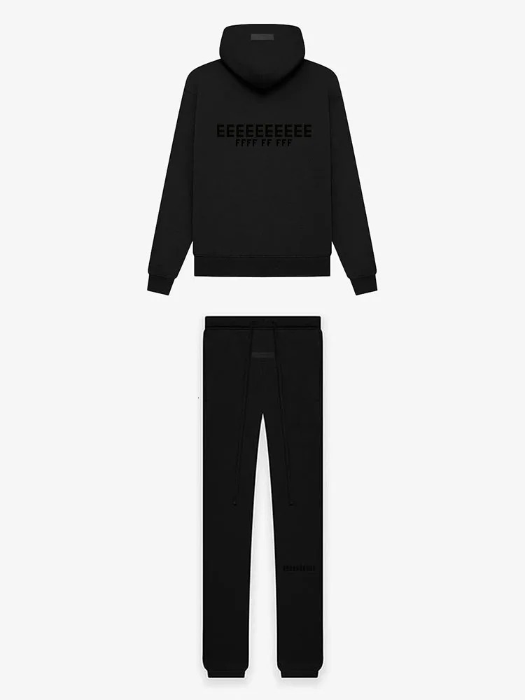 SS22 Double Line Mens Sets Two Rows Flocking Letter Sports Sets Oversized Hoodie Sets 251203