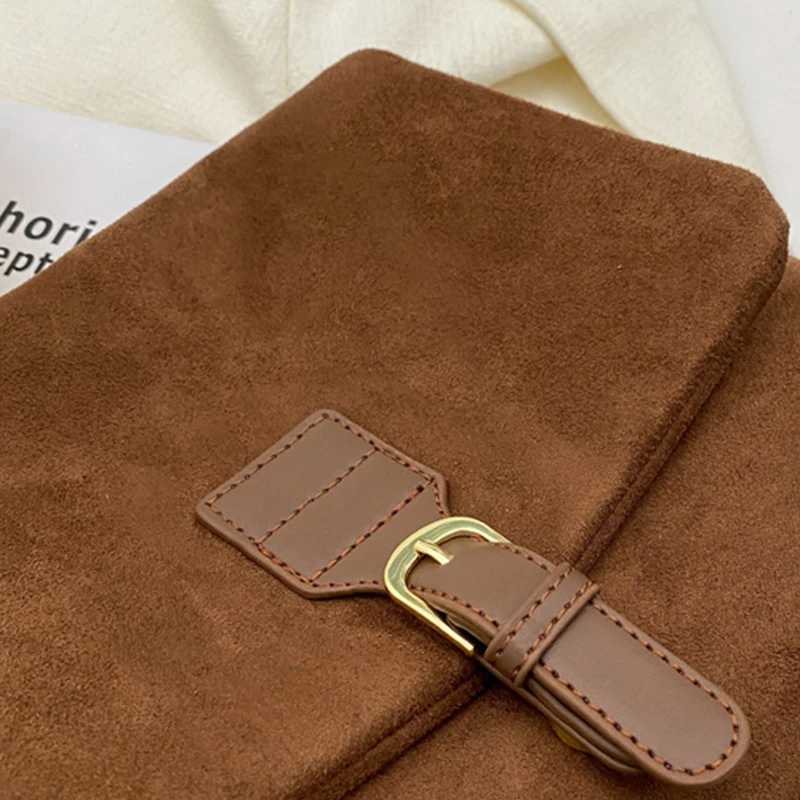 Vintage Brown Suede Soft PU Leather Women Shoulder Bags Large Capacity Crossbody Bag Tote Bag High Quality Fashion Hobo HandbagsT251206