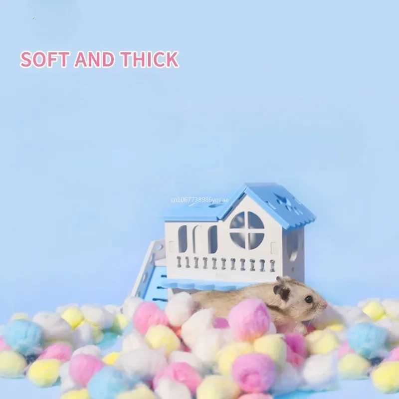100PCS/bag Hamster Cotton Balls Winter Warm Hamster Nesting Material Colorful Cute Mini Balls Small Pet Cage Accessories M251206