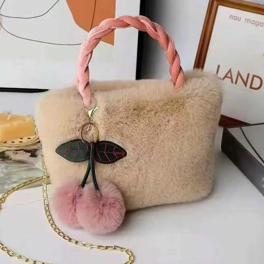 Fashion Women Handbags Winter Furry Ladies Soft Plush Clutch Purse Shoulder Bags Casual Plush Tote Bag Messenger BagT251206