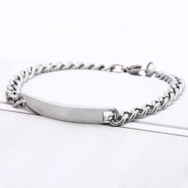 Customized Name Engrave Stainless Steel Bracelet Women Personalized Bracelets For Men Id Bracelet Dropshipping W251206