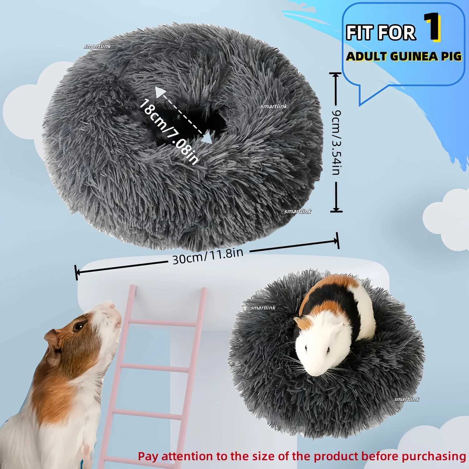 Plush Guinea Pig Bed Soft Hamster Bed House Winter Warm Squirrel Hedgehog Rabbit Chinchilla Bed House Nest Hamster Accessories M251206