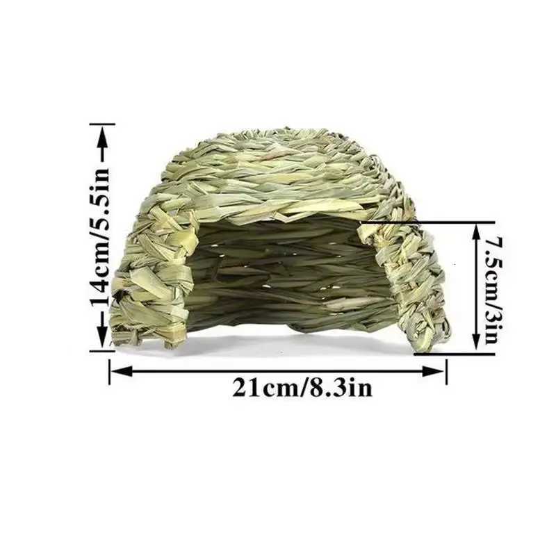 Grass House For Rabbits Folding Beds Guinea Pig Hideouts Small Animal Play Hideaway Bed Habitat Decor Hay Bed Playhouse For M251206