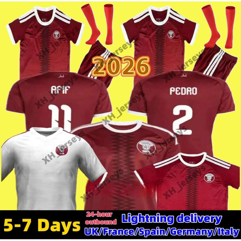 2026 Qatar soccer jersey 26 27 kram Afif Almoez Ali Junior Tarek Salman Homam Al-Amin Hasan Al-Haydos football shirts men kids kit home away top quality