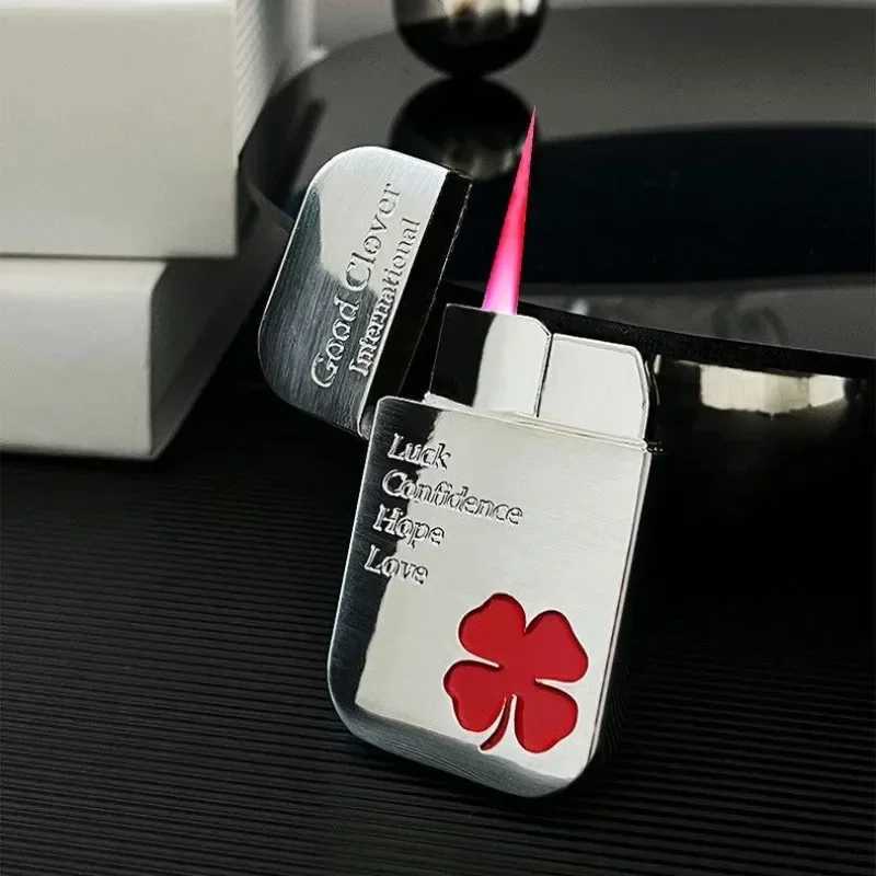 NEW Lucky Grass Lighter Windproof Electric Ignition Direct Flame Lighter Can be Iatable and Environmentally Friendly Lighter H251206