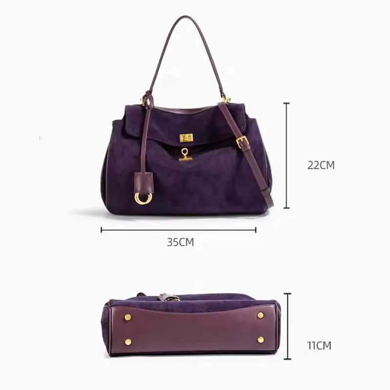 Light Luxury Brand Designer Tote Bags Fashion High-end Shoulder Bags New Purple Suede Crossbody Bags Large-capacity Womens BagsXJ251206