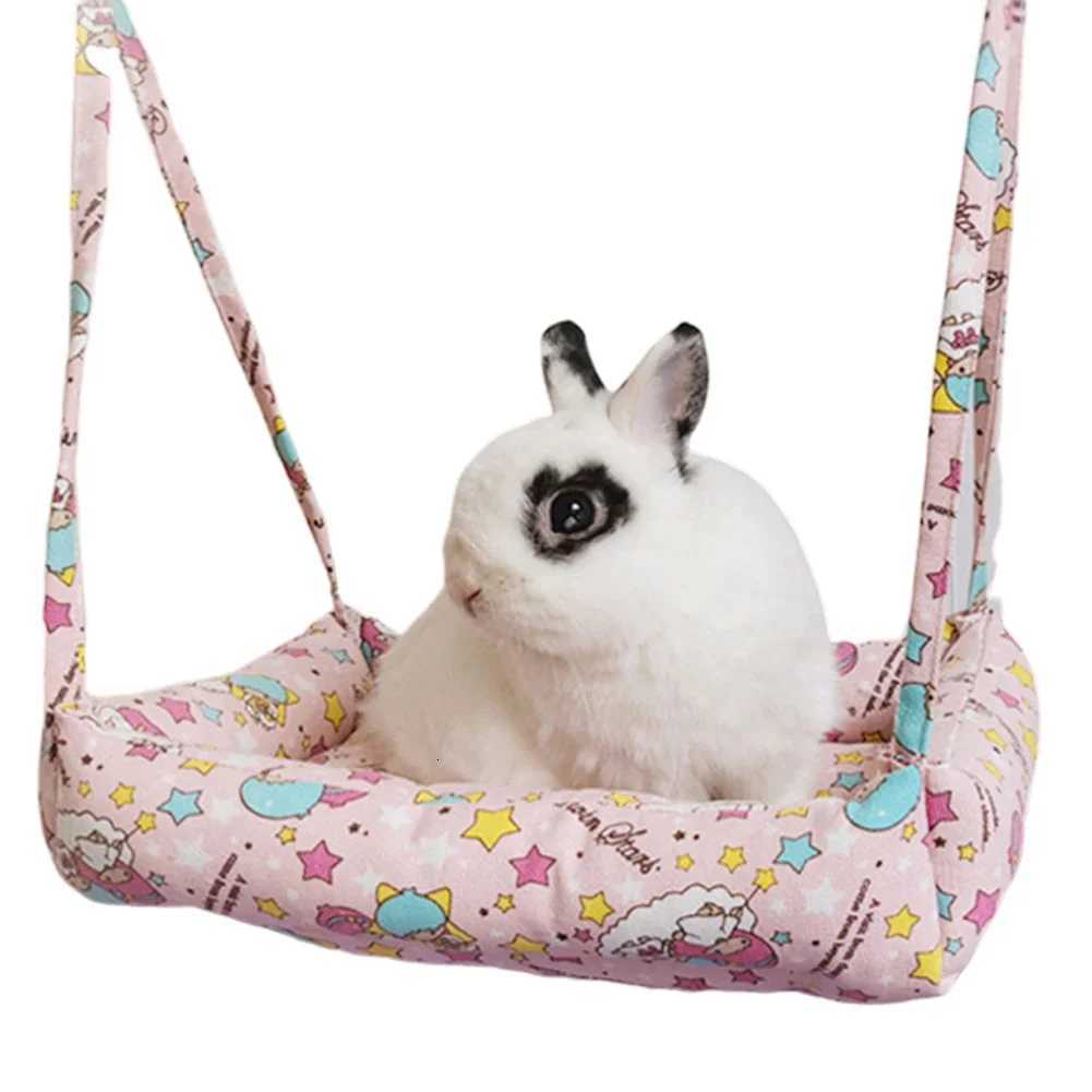 Rabbit Chinchillas Hammock Cages Adjustable Hamster Hanging Bedding Nest Small Animals Canvas Swing Bed House Warm Soft Basket M251206