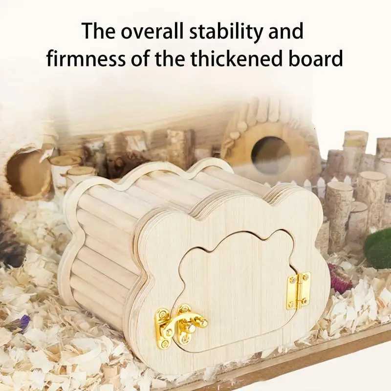 Tiny Hamster Wooden House Cute Cloud Shapes Tiny Hamster Hideout Small Animals Habitat Hut Small Pets Woodland House Habitats M251206