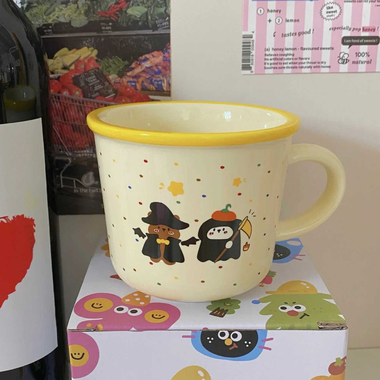 Mug Cute Color Polka Dot Milk Almost Cartoon Illustration Milk Coffee Mug Ceramic Home Office Exquisite High Appearance Level M251206 - view 7