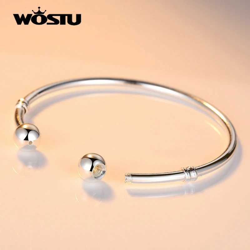 WOSTU Hot Sale Love Chain Bracelets Fit Original DIY Charm Beads Bracelet Alloy Jewelry Gift for Men Women 16-21cm Adjustable W251206