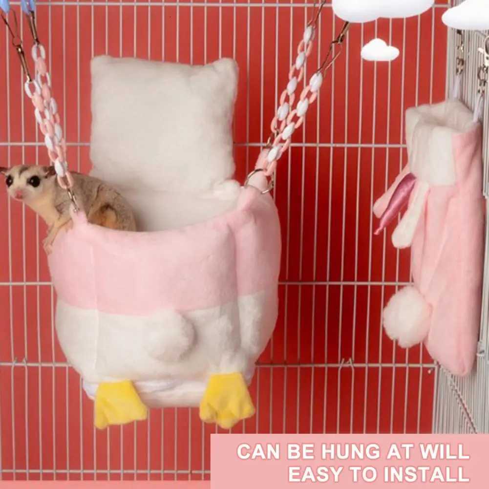 1Pc Comfy Pet Hanging Bed Small Space Durable Hamster Hanging Nest Hammock Soft Cartoon-shaped Guinea Pig Nest for Small Pets M251206