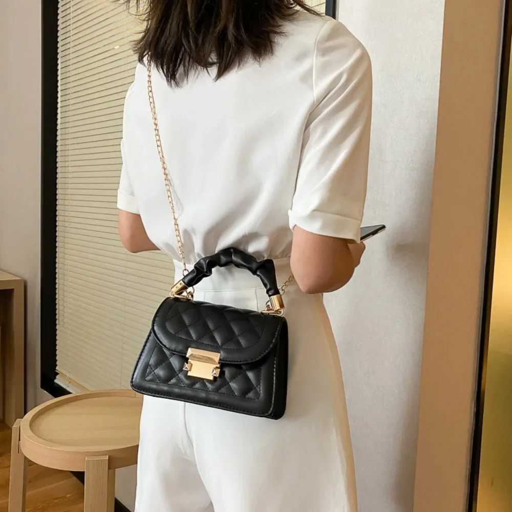 Women PU Leather Shoulder Bags Small Messenger Designer Female 2024 New Fashion Chain Rhomboid Crossbody Bag Ladies Mini HandbagT251206