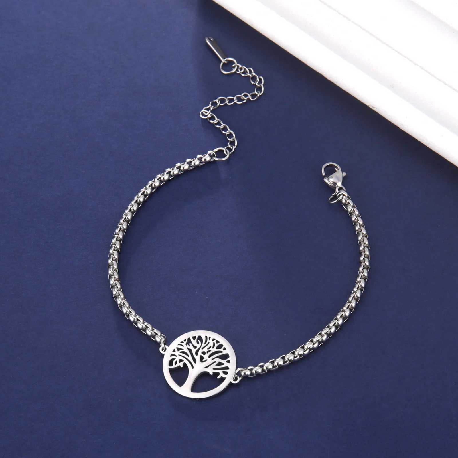 Skyrim Tree of Life Charm Bracelet Stainless Steel Adjustable Chain Bracelets Pulsera Vintage Amulet Jewelry Gift for Women Men W251206