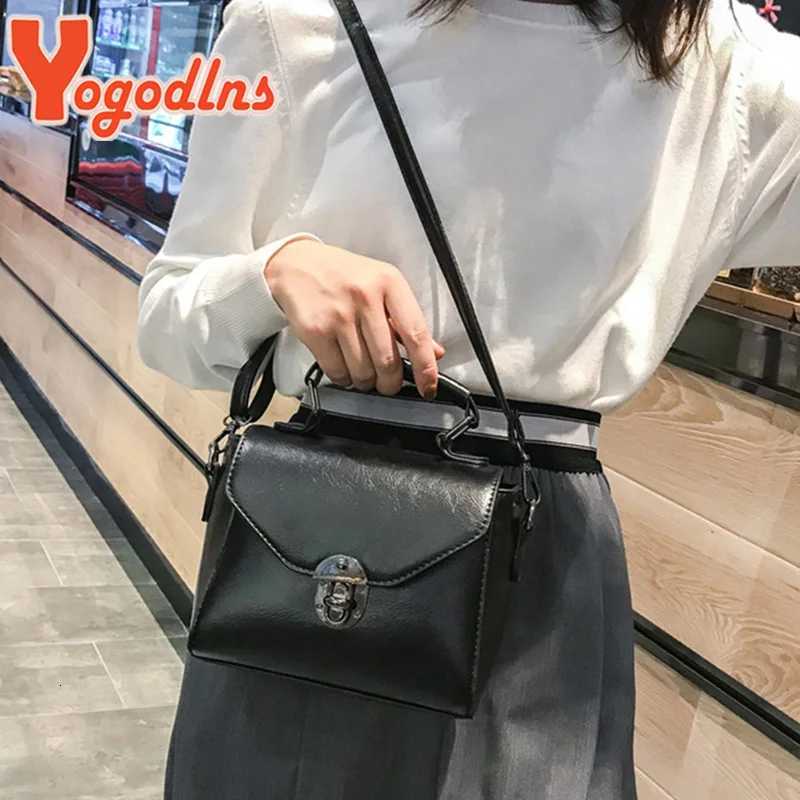 Yogodlns Vintage Leather Female Top-handle Bags Small Women Shoulder Bag Crossbody Messenger Bag Casual HandbagsT251205