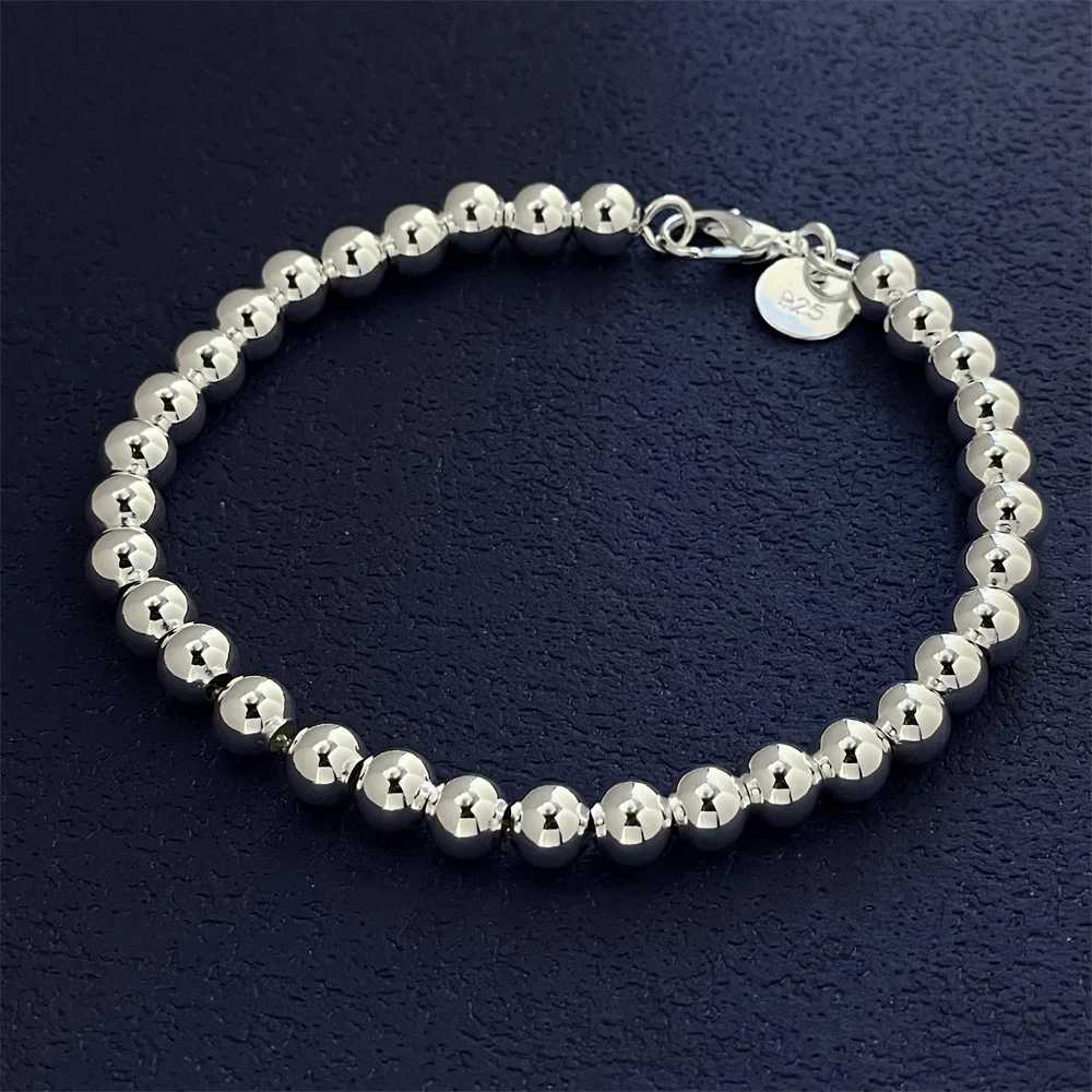 18-20CM 925 Sterling Silver Bracelet Exquisite 6MM Beads Women Fashion Wedding Party Gift Jewelry W251206