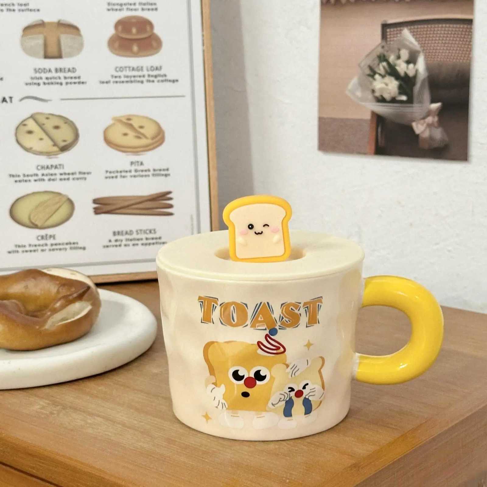 Cute Cartoon Ceramic Mug with Lid High Value Office Cup Practical Birthday Gift for Women M251206 - view 5
