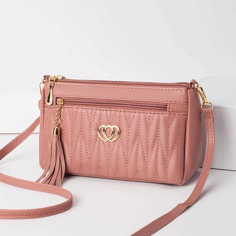 New Fashion PU Leather Crossbody Bags Women Zipper Shoulder Bag Large Capacity Embroidery Thread Purse and HandbagsT251206